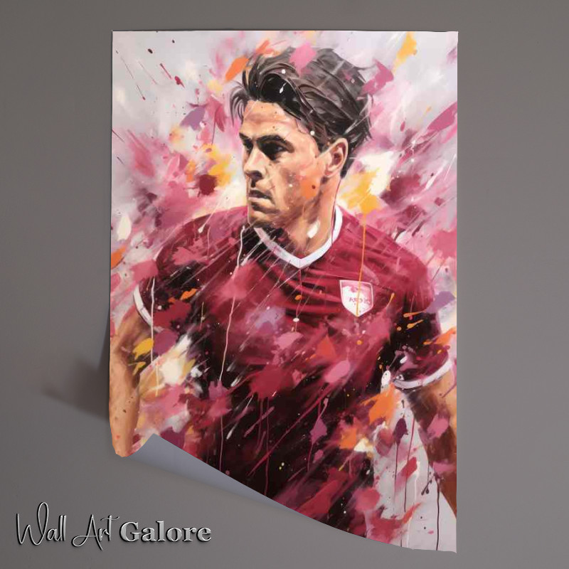Buy Unframed Poster : (Jack Grealish Footballer in the style of painted art)