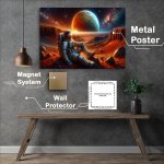 Buy Metal Poster : (Astronaut Resting on Mars Surreal Landscape)