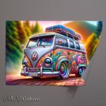 Buy Unframed Poster : (VW Camper The van is designed with a colorful paints)