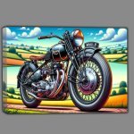Buy Canvas : (Cartoon Triumph Model H Motorcycle Art A cartoon style)