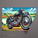 Buy Unframed Poster : (Cartoon Triumph Model H Motorcycle Art A cartoon style)