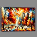 Buy Canvas : (Autumns Harmony A City Park in Expressionist Style)