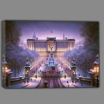 Buy Canvas : (Snowy Serenade Winter Evening at Buckingham Palace)