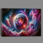 Buy Canvas : (A fantasy planet surrounded by a colorful nebula)