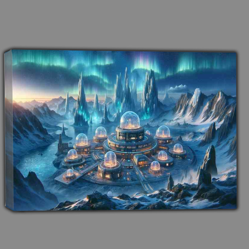 Buy Canvas : (A view from a fantasy planet an alien research centre)