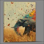 Buy Canvas : (The Elephant with the colourful butterflies art)