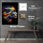 Buy Metal Poster : (Fusion of human features with abstract art)