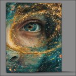 Buy Canvas : (Girl with galaxy in face acrylic painting)