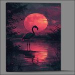 Buy Canvas : (Abstract flamingo in the lake)