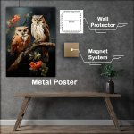 Buy Metal Poster : (Pair of Owls on a perch)