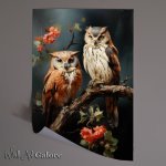 Buy Unframed Poster : (Pair of Owls on a perch)