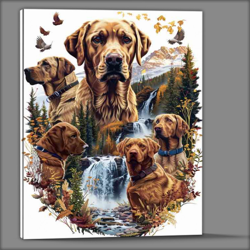 Buy Canvas : (Labrador dogs forest)