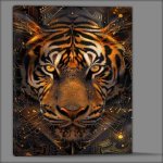 Buy Canvas : (Golden orange tigers with bright eyes)