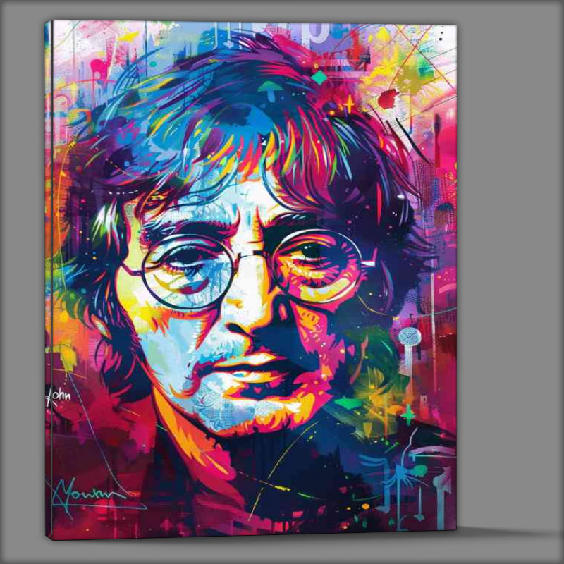Buy Canvas : (John Lennon in the style of mixed art)