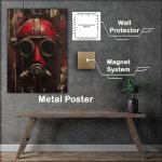 Buy Metal Poster : (A red diving helmet)