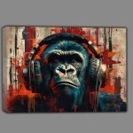 Buy Canvas : (A cool painting of a gorilla headphones)