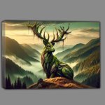 Buy Canvas : (Stag its antlers and body composed of living stone and moss)