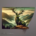 Buy Unframed Poster : (Stag its antlers and body composed of living stone and moss)