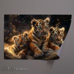 Buy Unframed Poster : (Tiger cubs in golden light)