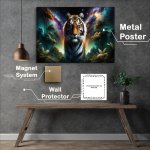 Buy Metal Poster : (Tiger its stripes a vibrant tapestry of stars and nebulae)