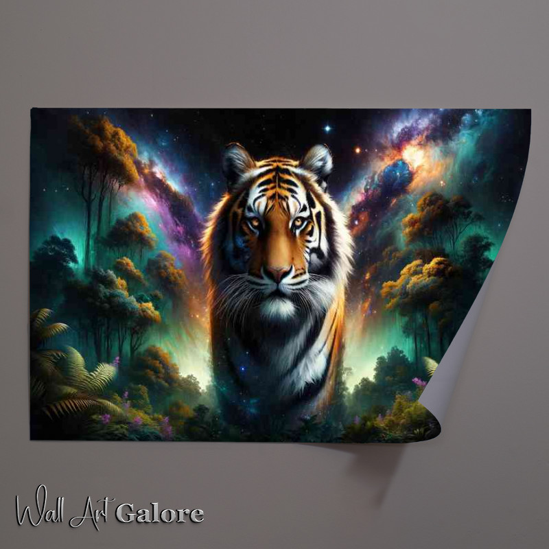 Buy Unframed Poster : (Tiger its stripes a vibrant tapestry of stars and nebulae)