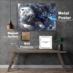Buy Metal Poster : (White Tiger and black Lion roaring)