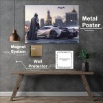 Buy Metal Poster : (Batman standing next to his new Concept car)