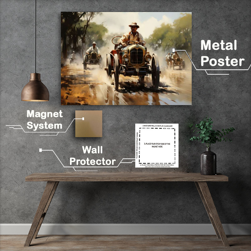 Buy Metal Poster : (Painted style old school racing)