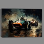 Buy Canvas : (Painted style old school racing cars racing)