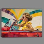 Buy Canvas : (Woman driving a red convertable pop art)