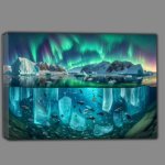Buy Canvas : (Arctic scene where the icebergs are transparent)