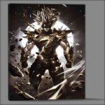 Buy Canvas : (Goku wearing black and gold armor with silver accents)
