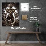Buy Metal Poster : (Goku wearing black and gold armor with silver accents)