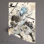 Buy Unframed Poster : (Gray blue hair with samuri swords)