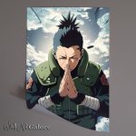 Buy Unframed Poster : (Shikamaru Nara anime with his hands closed)