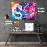 Buy Metal Poster : (Two ethereal Dragons one white and the other pink)