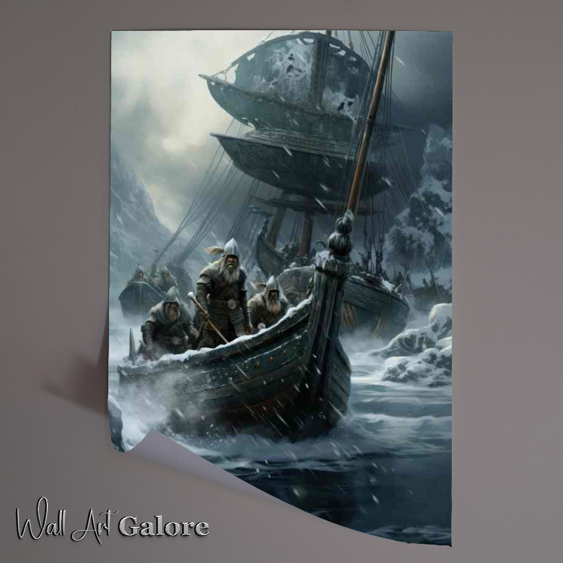 Buy Unframed Poster : (The Ingenious Design of Norse Warships in battle)