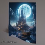 Buy Unframed Poster : (Moons Galleon Sails At Night)