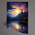 Buy Unframed Poster : (Small Boats Dream Serene Waters Night)