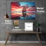 Buy Metal Poster : (Elegant Yacht Dancing On Crystal water)