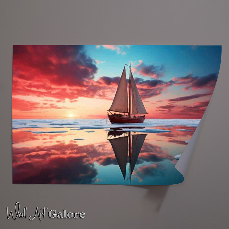 Buy Unframed Poster : (Elegant Yacht Dancing On Crystal water)