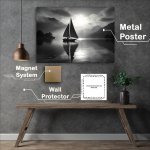 Buy Metal Poster : (Enchanting Moonlight Over Serene Yacht)
