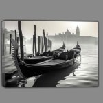 Buy Canvas : (Gondola Moments Venice In Black White)
