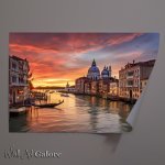 Buy Unframed Poster : (Grand Canal Romance Twilights Golden Dance)