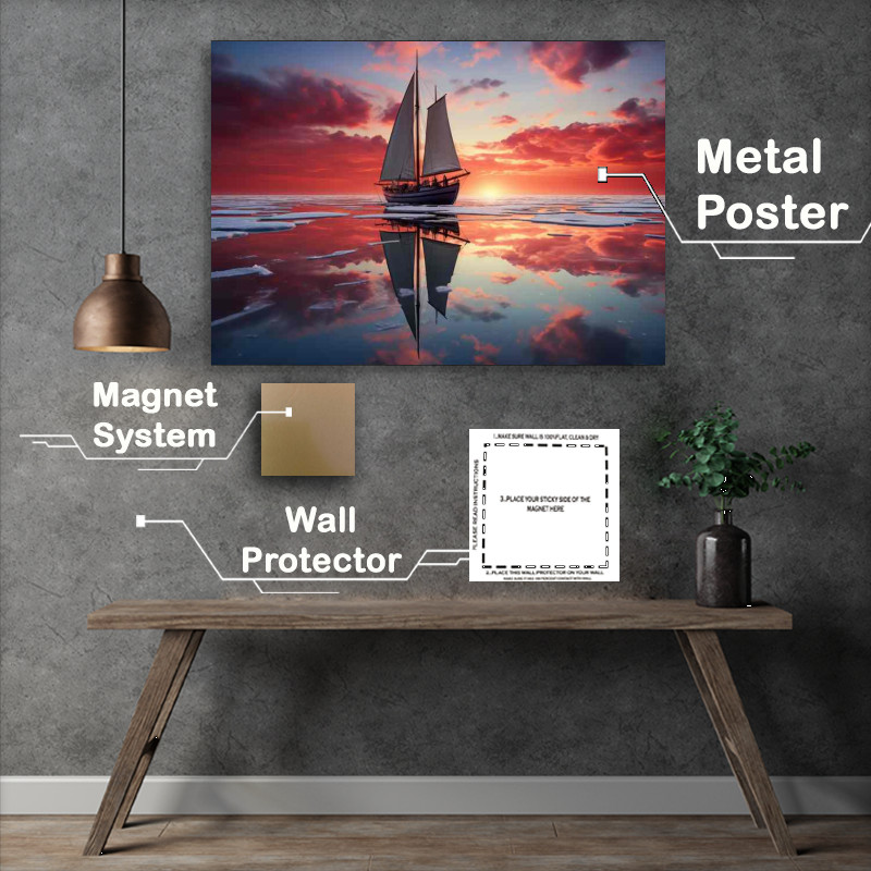 Buy Metal Poster : (Oceans Dreamy Lullaby Sailboats Dance)