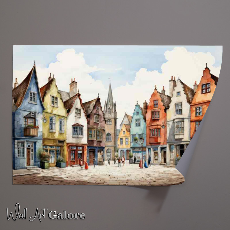Buy Unframed Poster : (Whimsical Village Dreams Colourful Fantasy World)