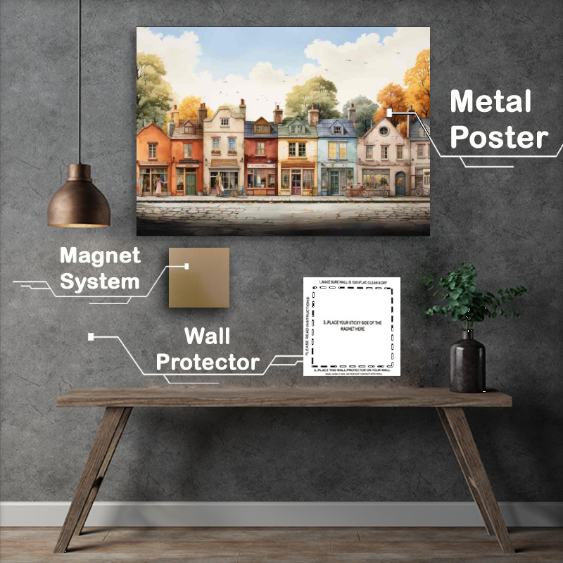 Buy Metal Poster : (Whimsical Wonderland Village Artistry Revealed)