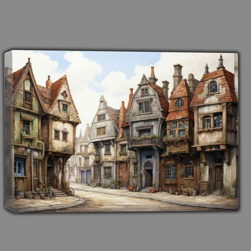 Buy Canvas : (Whimsical Wonderland Village of Playful Delights)