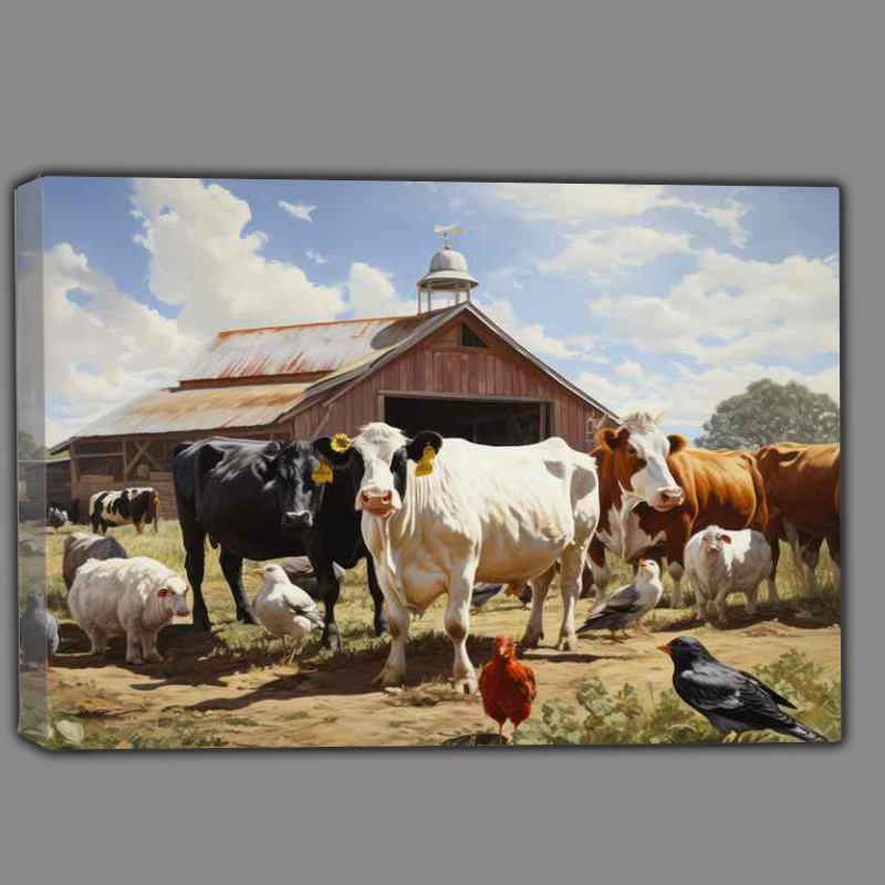Buy Canvas : (Cattle And Chickins On The Farm)