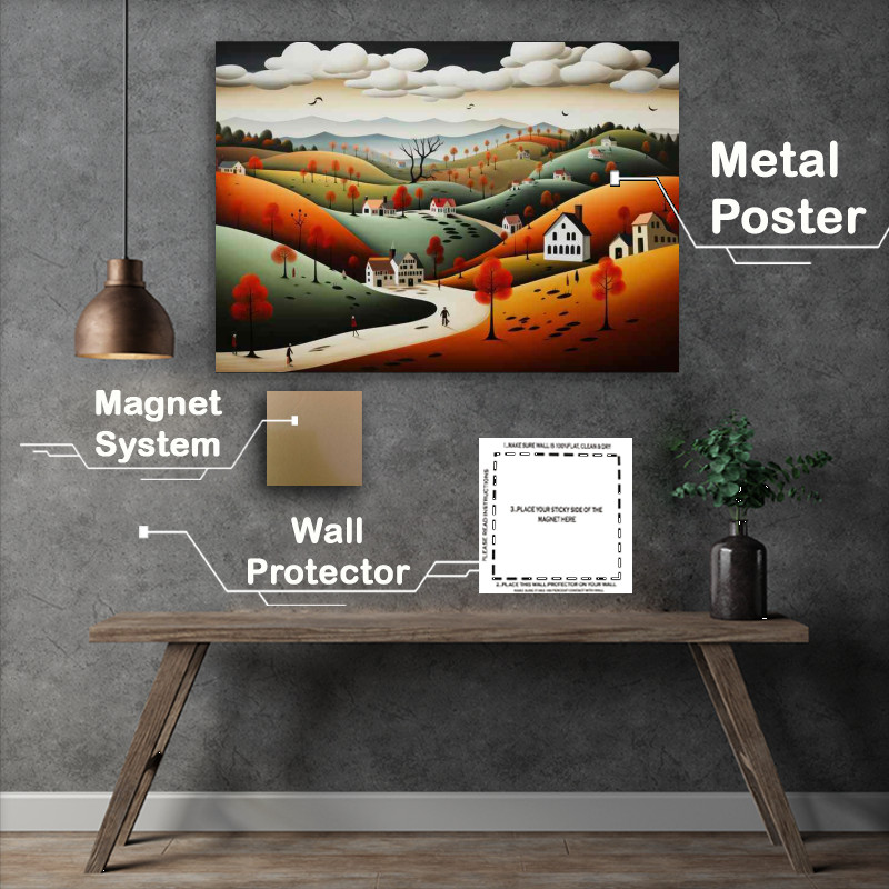 Buy Metal Poster : (Cottage Whisper With Rolling Hilsides)